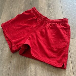 DE ROCOCO Sporty Knitted Shorts Red Size Medium 100% Cotton
